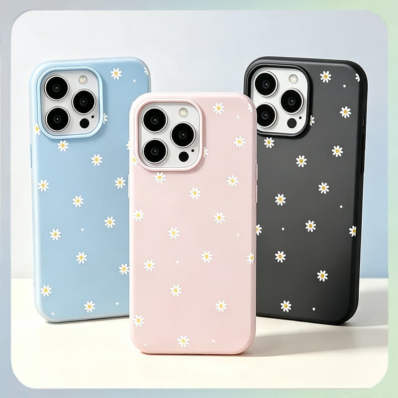 Capa Capinha Flores Frescas 2 Em 1 Geléia Para IPhone 12 13 11 14 15 16 17 16e Normal Pro Max Ar  Silicone Macarons Caso
