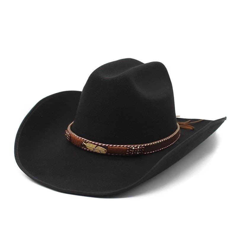 Chapéu de cavaleiro estilo cowboy ocidental para homens/mulheres, chapéu de estilo country, chapéu de alta qualidade com