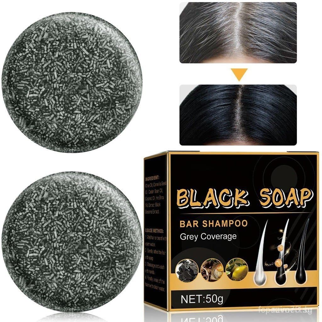 Tiras reversíveis cinzas, barras de sabão para cobrir cabelos grisalhos, barras de shampoo natural para escurecer o cabe