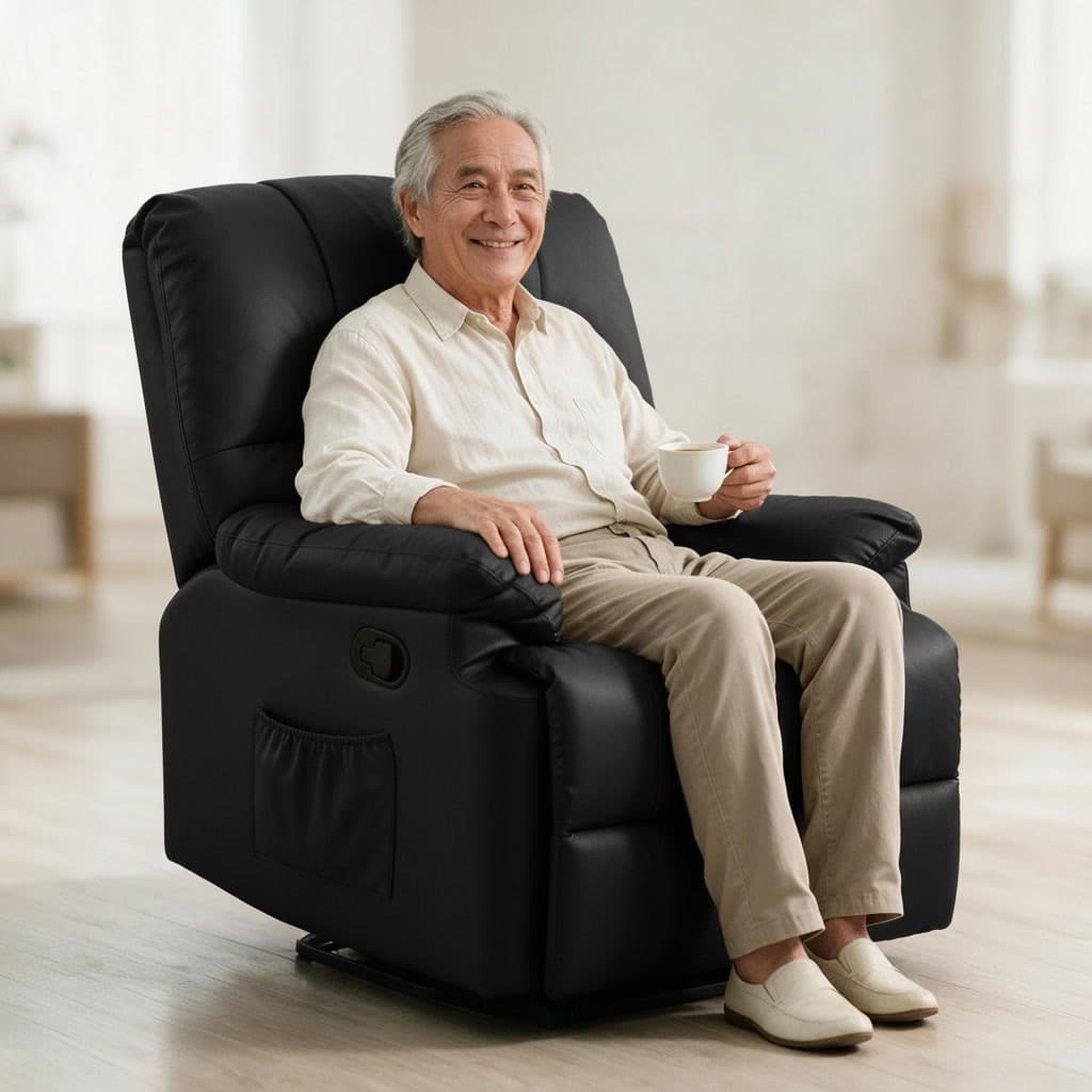 Poltrona Do Papai Reclinável com Massagem e Aquecimento Bivolt para Quarto Sala Decoração Descanso