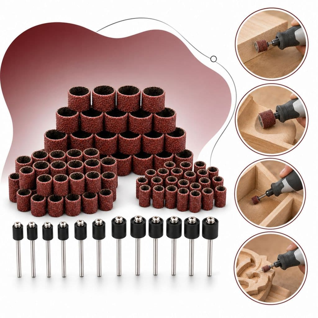 Kit Micro Retifica 132 Peças Lixas Tubo + Mandril 1/4 1/2 3/8