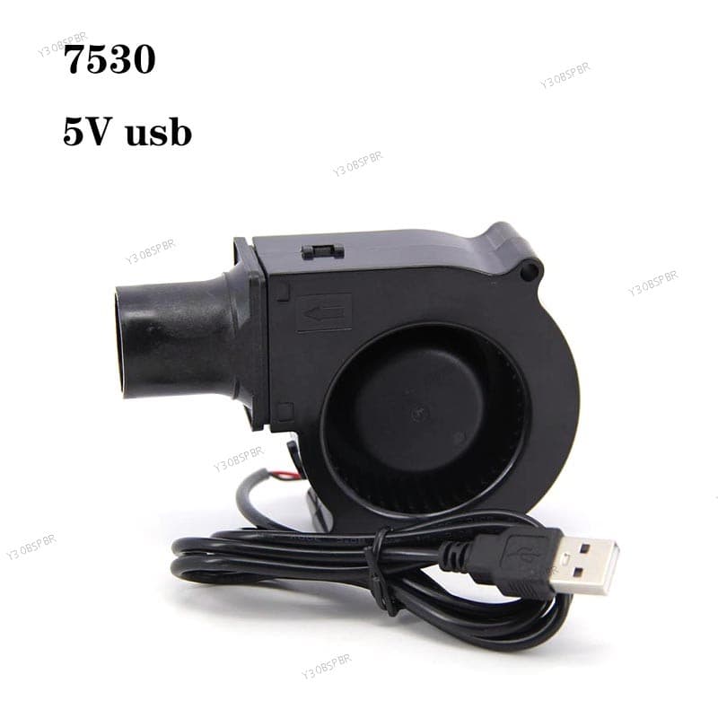 Poderoso 75mm 7530 Ventilador Turbo De Refrigeração Queima Cabo DC 5V USB Para Grelhar Churrasco Fogões A Lenha @ Trinda