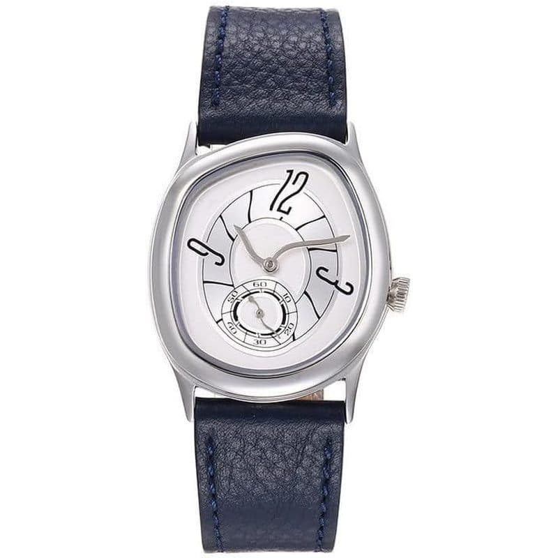 Gosasa Creative Uni Twisted Dial Design Relógio De Quartzo Com Pulseira De Couro | Exclusivo De Mostrador Torcido , Maci