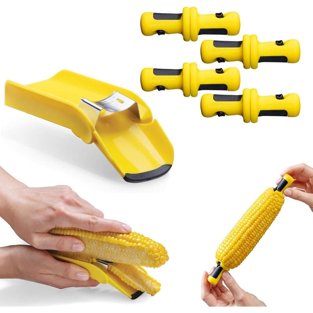 Conjunto de Acessórios para Milho Dreamfarm - Corpeel & Lockorns - Descascador de Milho Dobrável Sem Sujeira e 4 Pares d