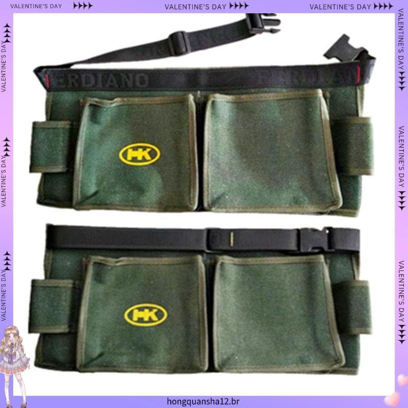 Cinto estilo bolso duplo saco para trabalhar madeira saco de unhas lona cintura embalagem reparação dedicado multifuncio
