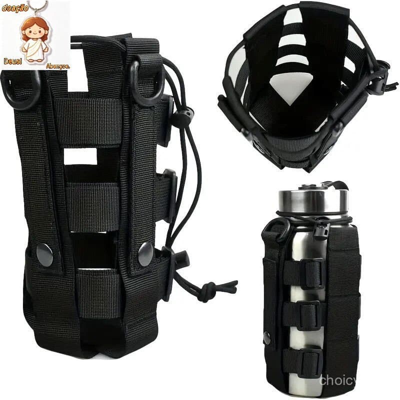 Alça Bolsa Porta Cantil Modular Molle Tática Mochila Airsoft Porta Garrafa D'agua YOBEL