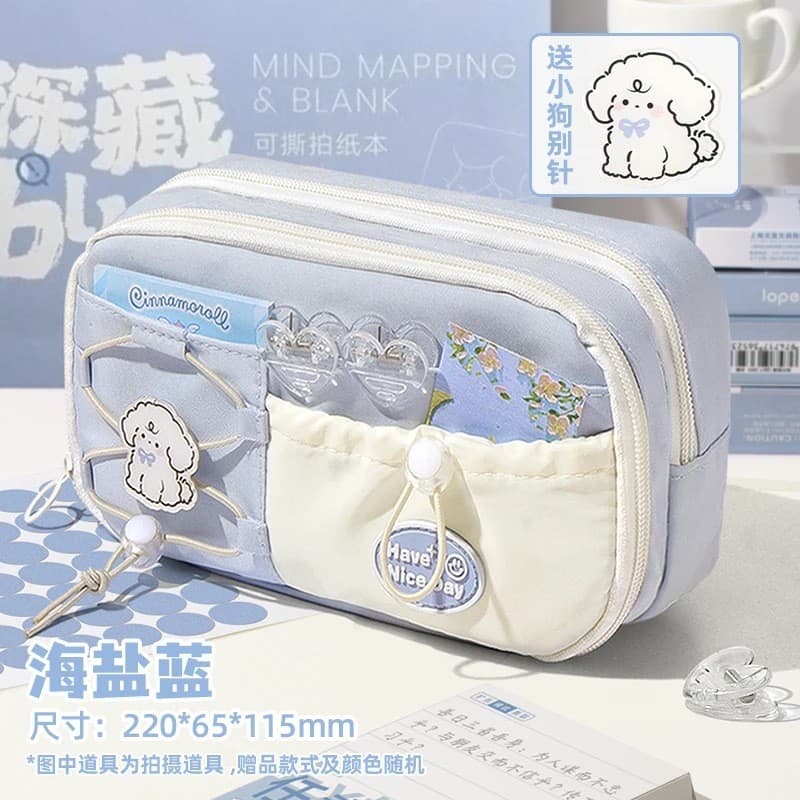 Estojo de lápis, bolsa de armazenamento simples e de alta capacidade com múltiplas camadas para crianças, estojo elegant