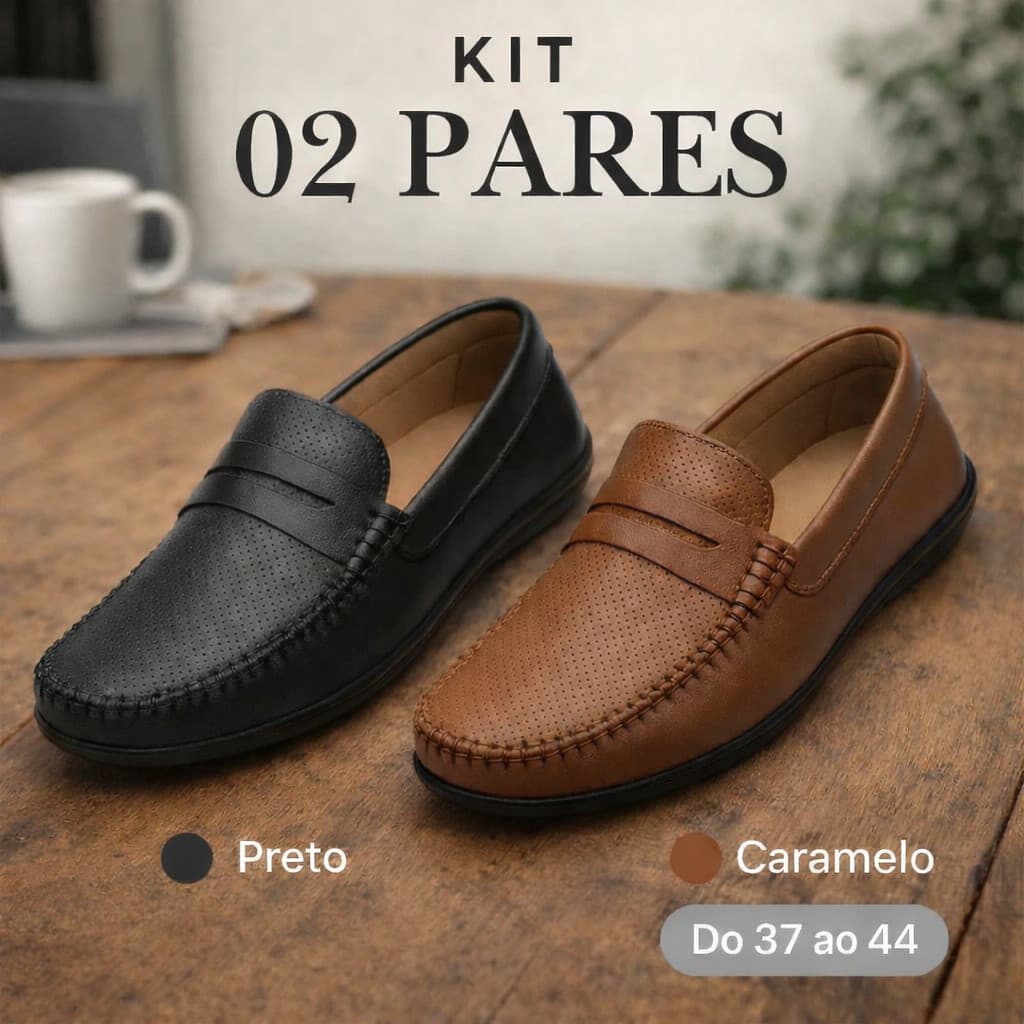 Conjunto 2 Pares De Sapato Social Masculino em Atanado – Conforto, Estilo e Versatilidade