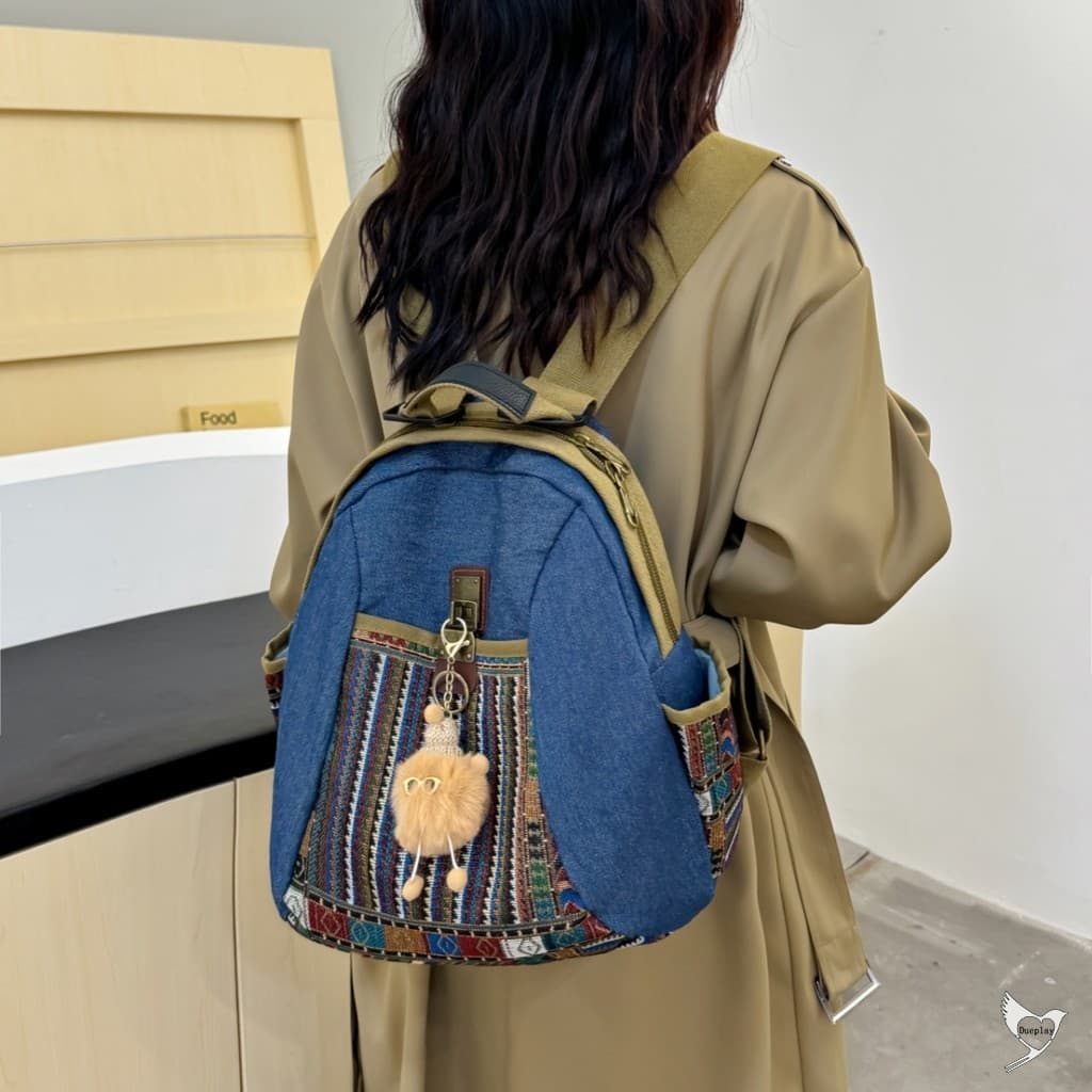 Mochila Casual De Grande Capacidade-Bolsa De Viagem Retrô Para Moda