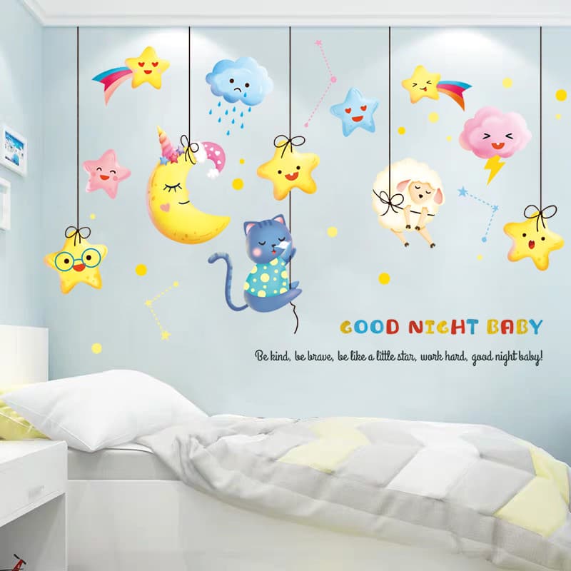 Princesa quarto quente menina bonito dos desenhos animados adesivo adesivos de parede crianças decoração do quarto papel