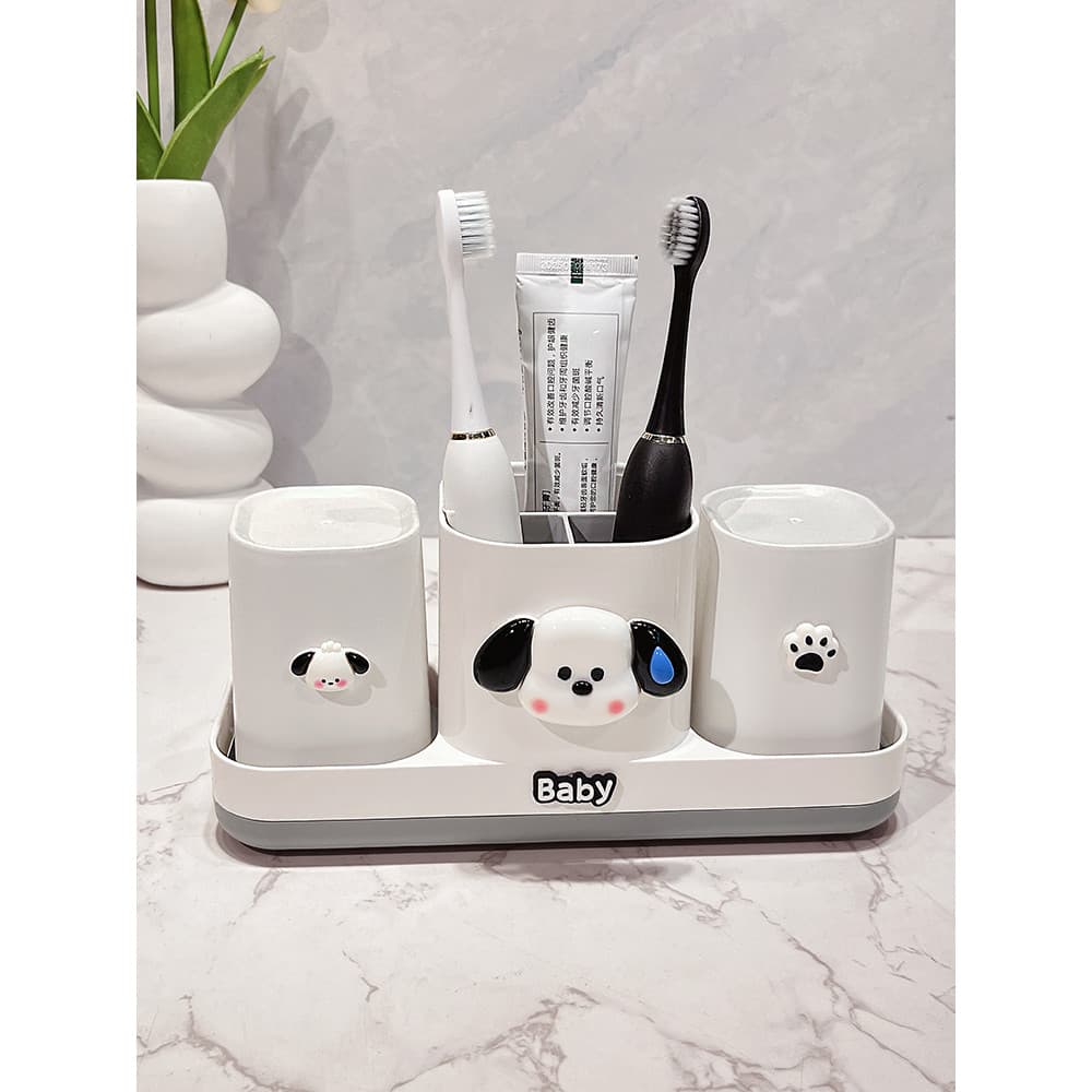 Mesa de lavagem escova de dentes bucal copo prateleira bonito dos desenhos animados Pacha cão casal escova de dentes cop