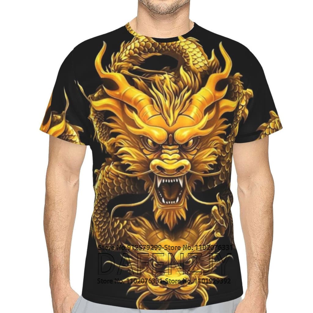 Camiseta Masculina Dragão Moda 3d Impresso T Camisa Padrão Animal De Manga Curta Oversized Streetwear Camisetas Verão Ca