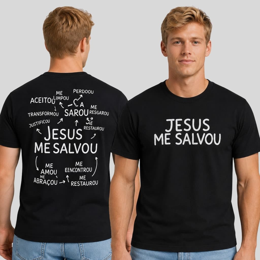 Camiseta Masculina JESUS ME SALVOU Streetwear 30.1 Premium