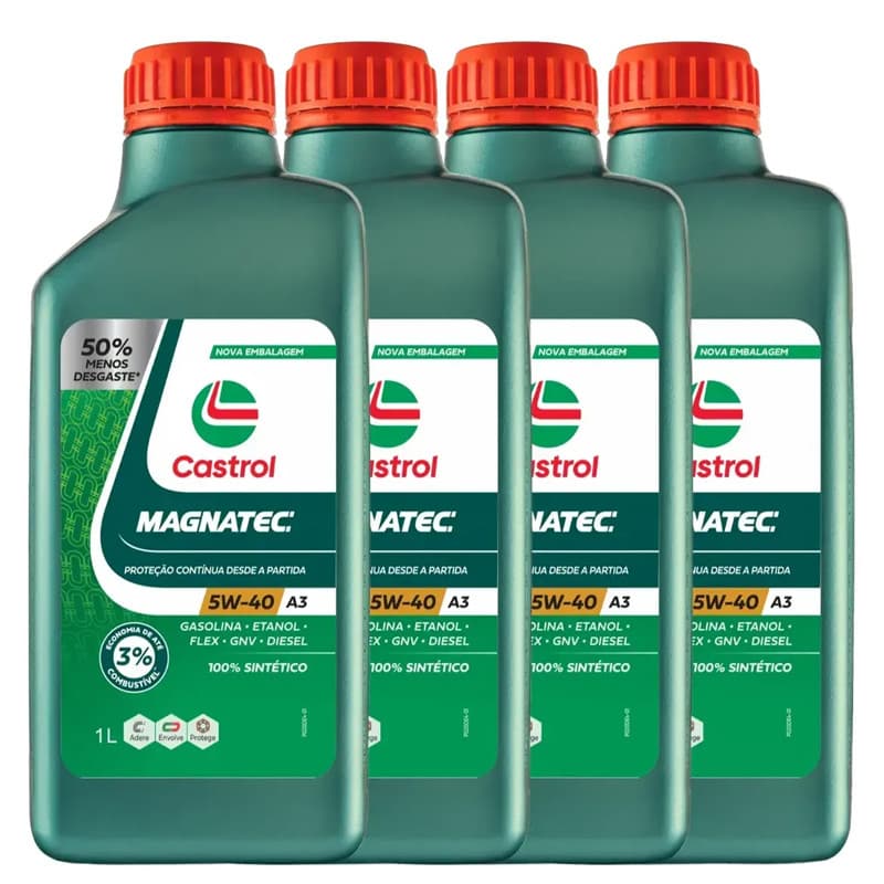 KIT 4 LITROS CASTROL MAGNATEC 5W40 A3/B4 VOLKSWAGEN