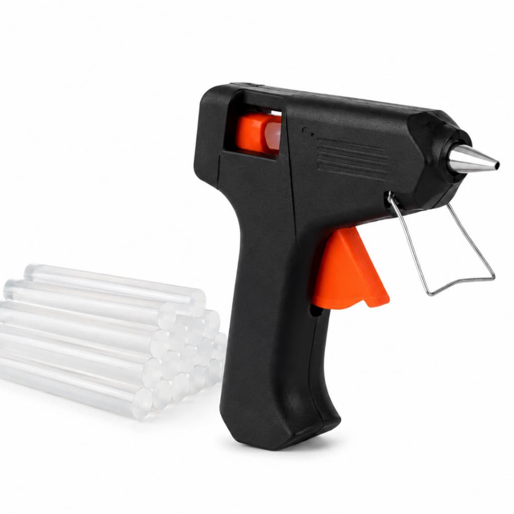 Pistola Aplicadora De Cola Quente Pequena Bivolt +10 Bastões Transparente De Cola Fino