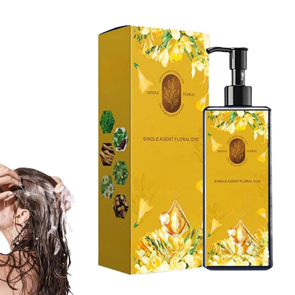 Tintura Capilar à Base de Plantas que Nutre, Shampoo Tintura Capilar Natural e Duradouro para Cobrir Cabelos Brancos, Ti