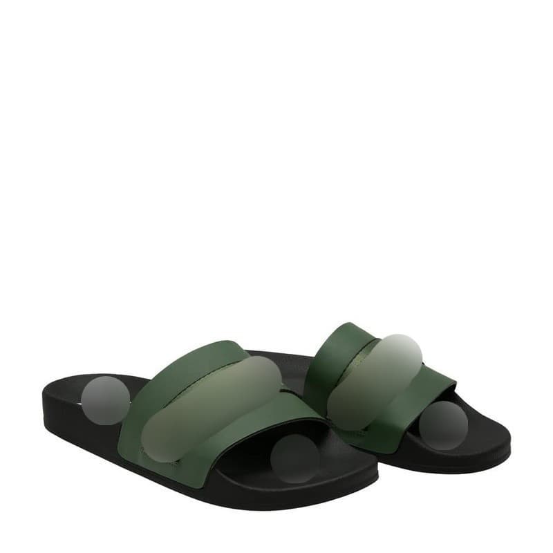 Chinelos de verão novo estilo fita verde escuro homens mulheres casais exterior Wear moda sola grossa antiderrapante pra