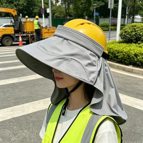 Capa para canteiro de obras, capacete de segurança, protetor solar, aba, homens, mulheres, verão, construção, guarda-sol