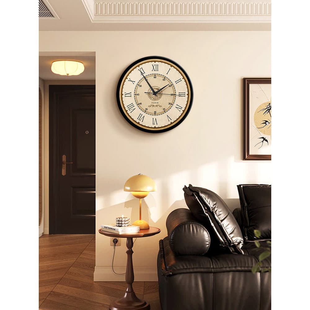 Estilo europeu relógio de parede sala estar pendurado na parede mudo criativo High-End romano relógio de parede arte ame