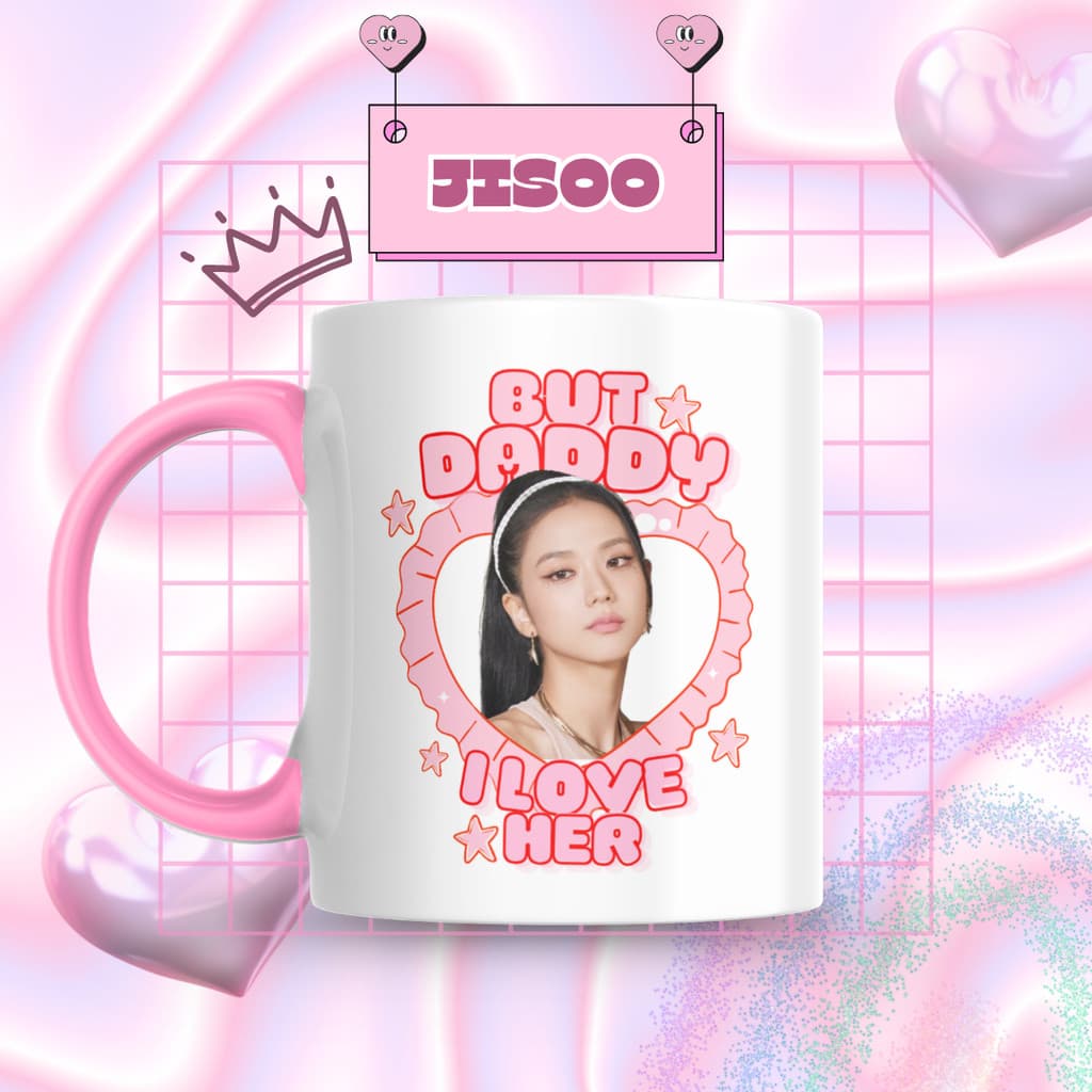Caneca Xicara Porcelana 325ml Blackpink Kpop KIdol Jisoo Fã Personalizada Presente Decoração Casa