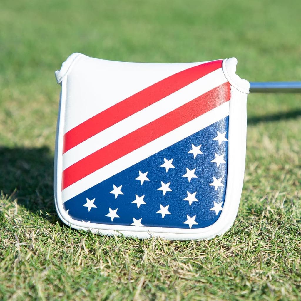 Capa Patriótica para Putter de Golfe Tipo Mallet dos EUA, Capa para Cabeça de Putter com Estrelas e Listras, 3 Modelos D