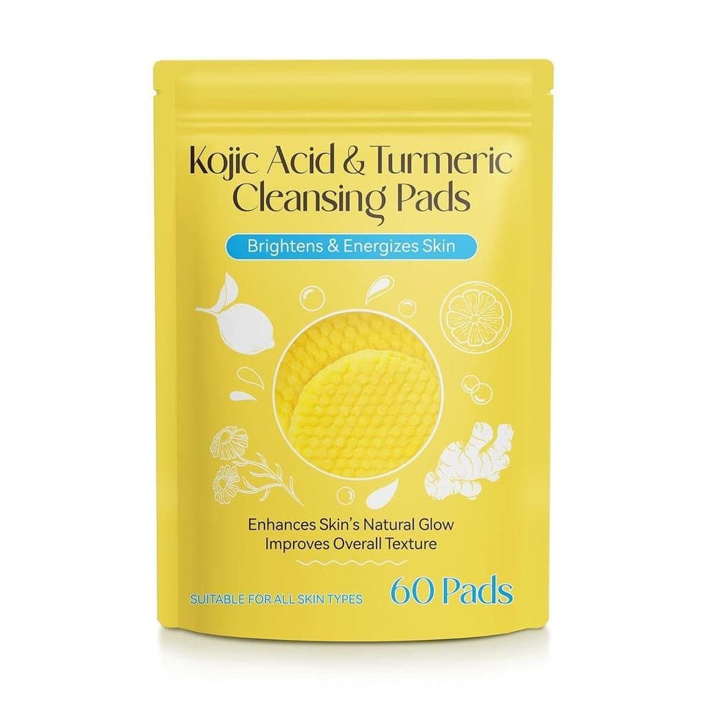 Pads de Limpeza com Ácido Kójico e Cúrcuma para o Rosto, Ajuda a Equilibrar a Oleosidade e Hidratação da Pele, 60 Unidad