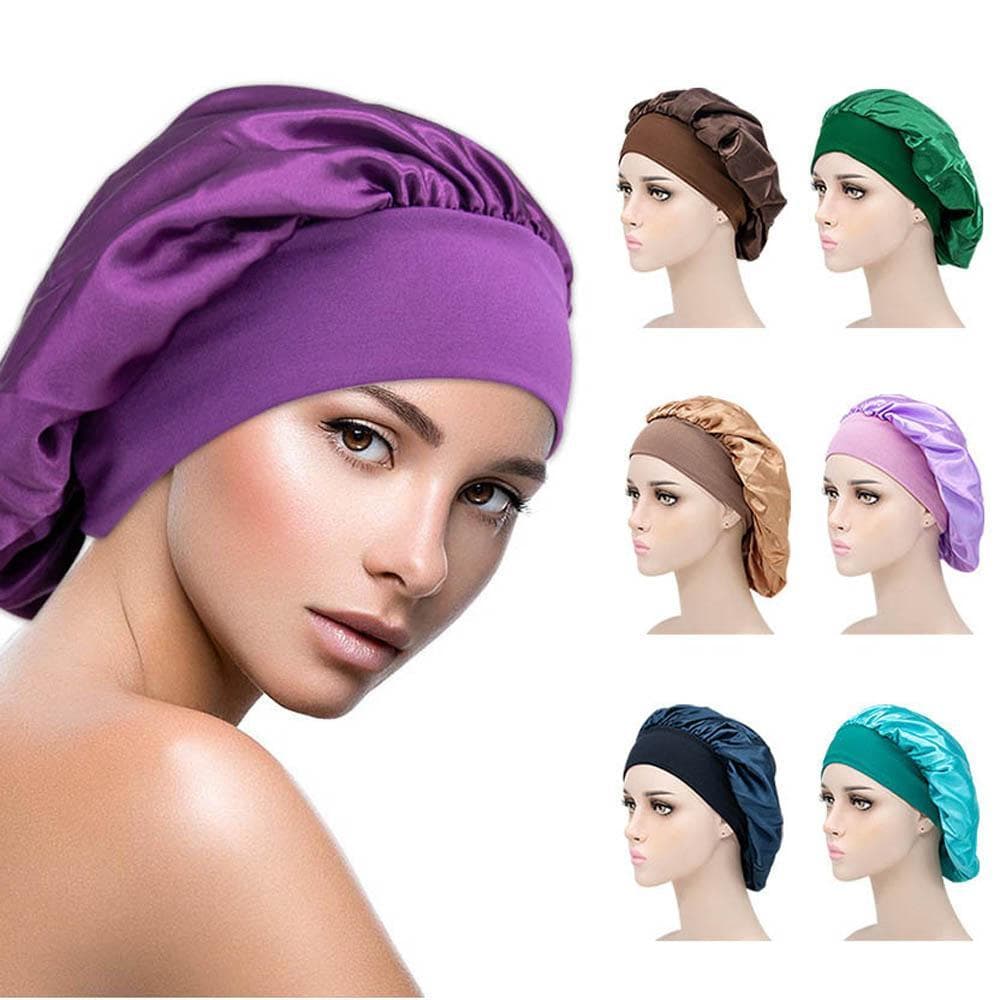 ZHDYEB Toucas De Banho Touca Moda Capa De Cabeça Noite Sono Confortável Chapéu Gorro De Cetim