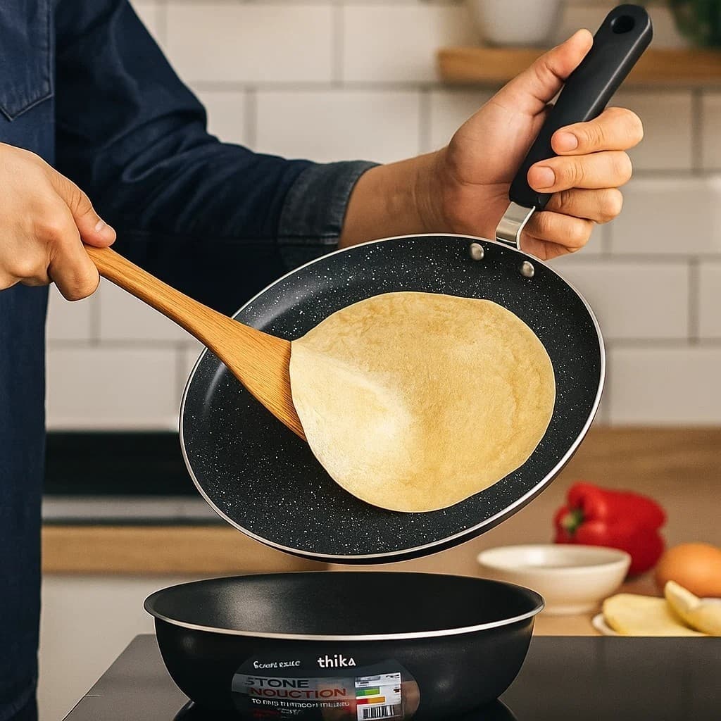 Frigideira Tapioca Panqueca Inducao Preta Antiaderente Omelete Fritura Panela