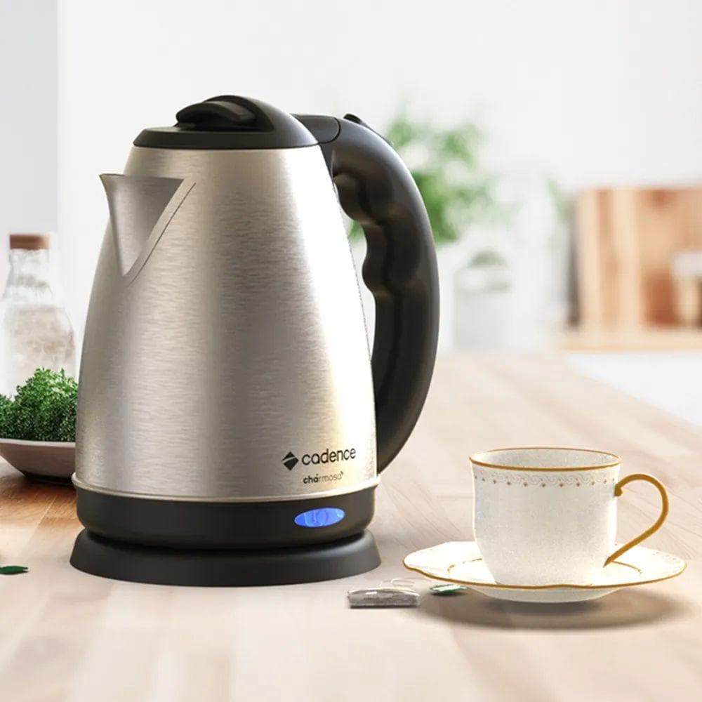 Chaleira Elétrica Cadence Inox Aço Inox 1,8L Desligamento Automático 220V