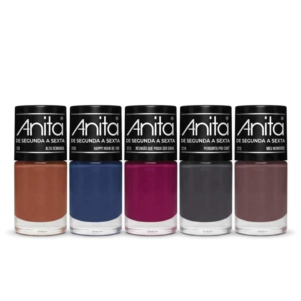Kit 5 Esmaltes Anita De Segunda A Sexta Edição Lançamento