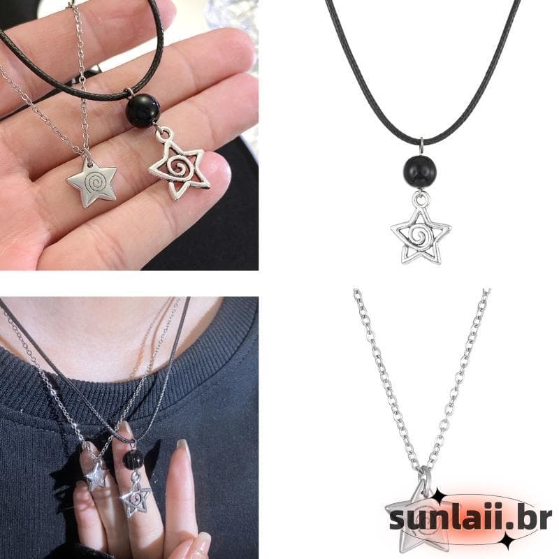 SUNLAII Elegante Ajustável Neckchains Redemoinho Estrela Pingente Clavícula Corrente Correntes Jóias Para Girl