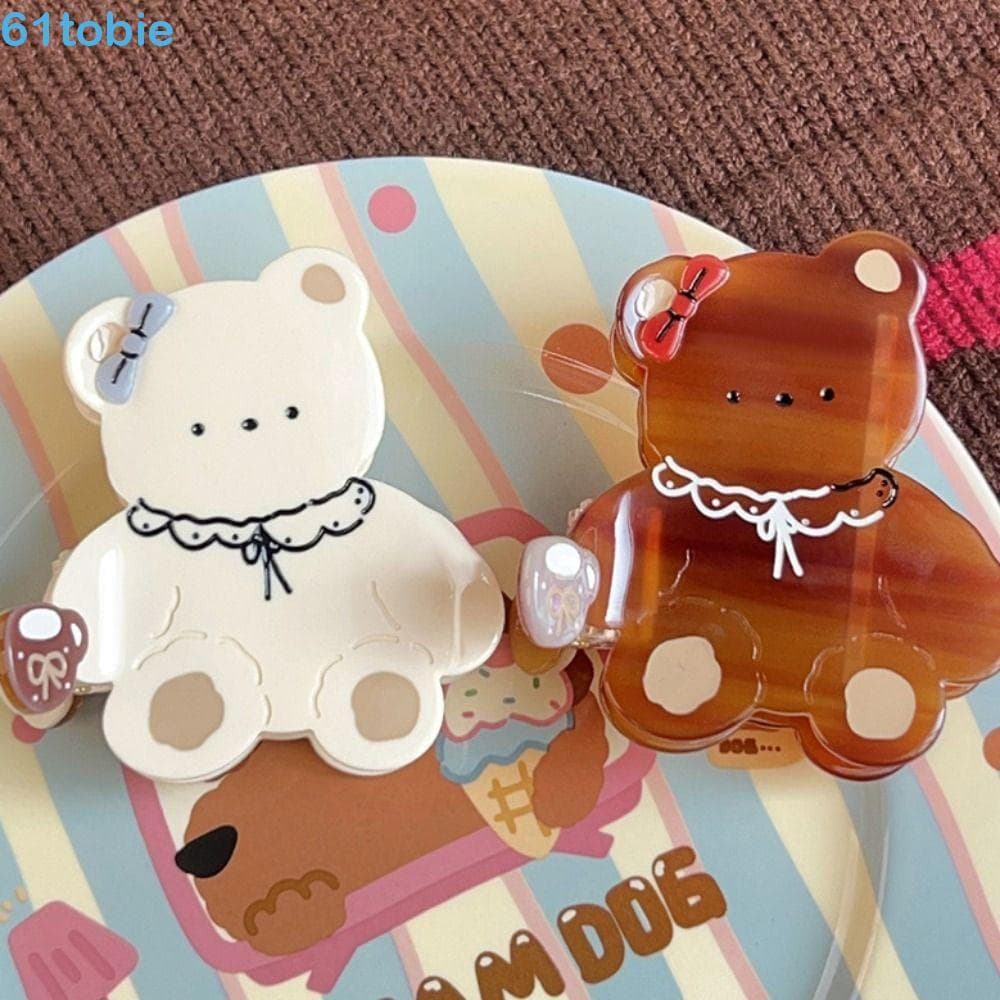 Garra De Cabelo De Ácido Acético TOBIE , Clipe De Tubarão De Urso De Desenho Animado Doce Kawaii , Cocar De Arco , Gramp