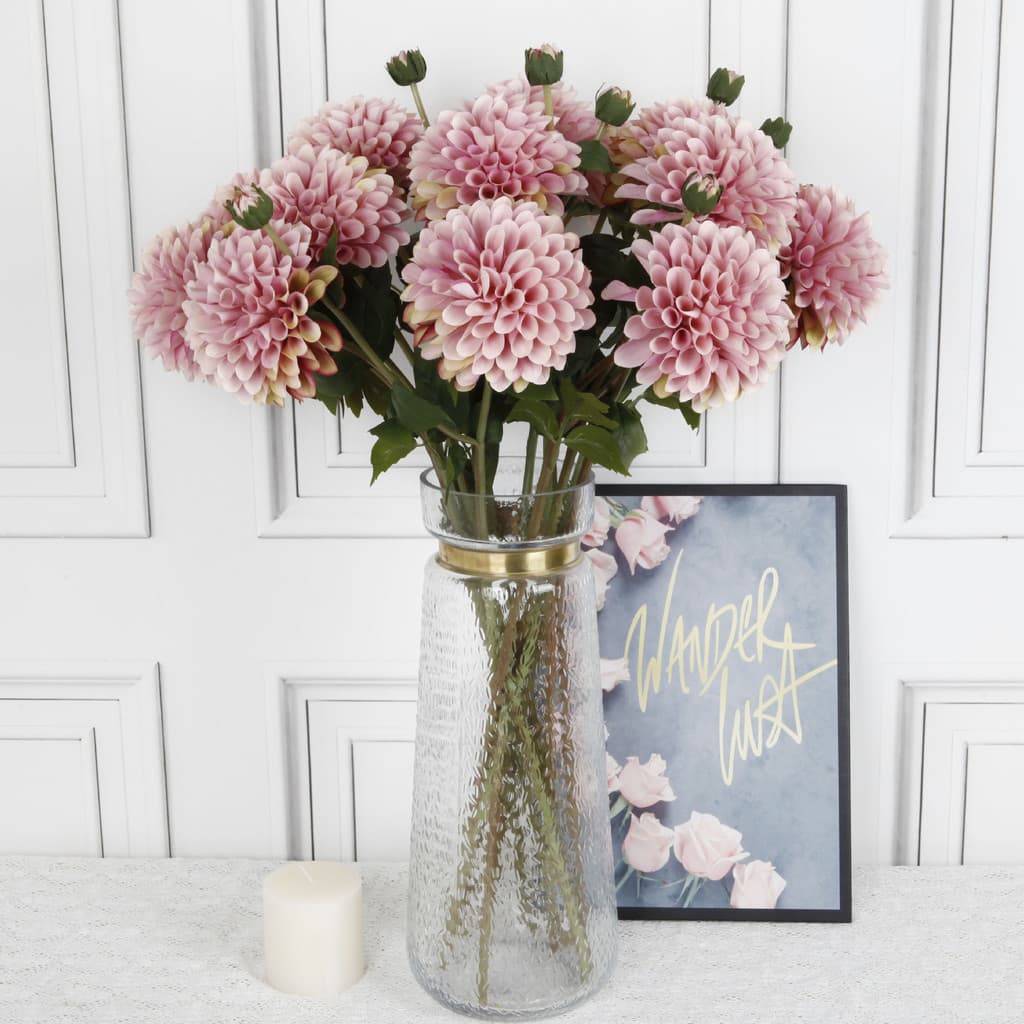 Flores artificiais 2 cabeças lindo crisântemo estilo europeu dália simulação dália decoração para casa casamento flores