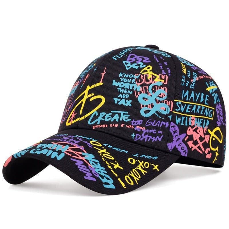 Fashion Letter Baseball Cap Graffiti Sun Hip Hop Cap Visor Hat Men Adjustable Snapback Cotton Cap For Women Men Hats
