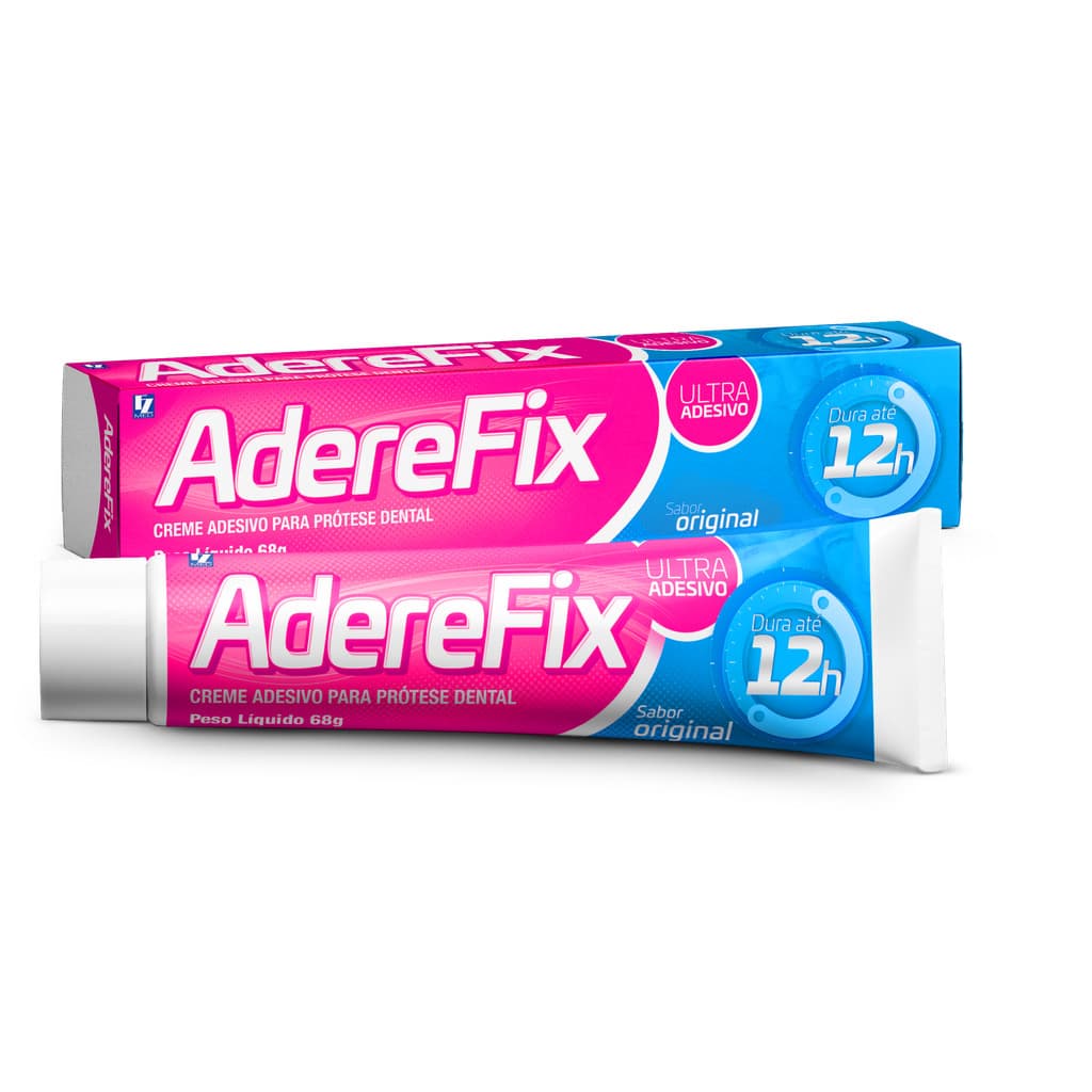 Aderefix Creme Dental Fixador Para Dentadura Original Ultra Adesivo 68g 12h De Fixação