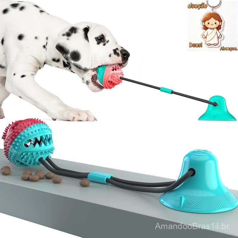 Brinquedo Pet Brinquedo De Cachorro Interativo Push Ball Pet Cães Corda Com Cabo De Guerra Ventosa