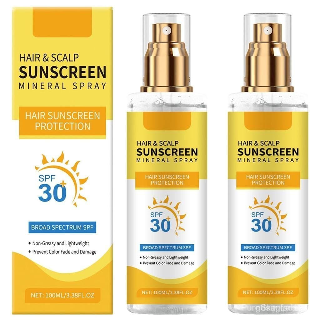 2PC Ultimate Hair and Scalp Sunscreen Spray SPF30, Protetor UV para Cabelos Tingidos/Com Mechas, Previne o Desbotamento