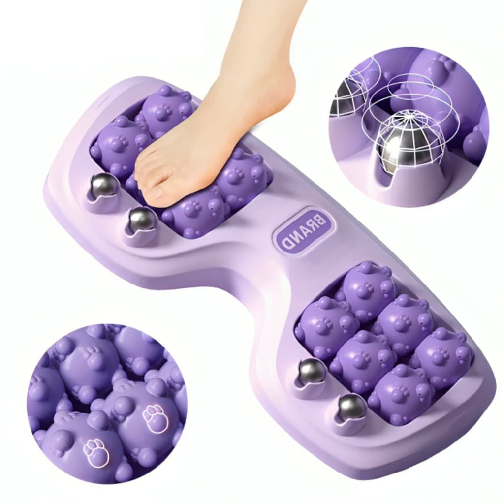 Rolo Massageador de Pés Duplo Massageador Relaxante Para Pés Com Rolos Anatômicos E Pontos De Pressão Uso DiárioPortátil
