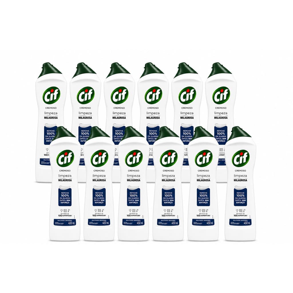 Kit 12x Cif Limpeza Milagrosa Limpador Multiuso Cremoso 450ml