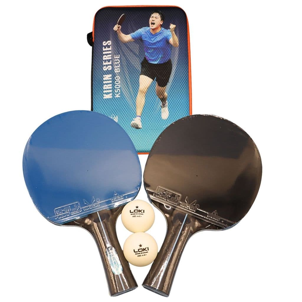 Kit 2 Raquetes K5000 2Bolas Raqueteira Tênis Mesa Ping Pong