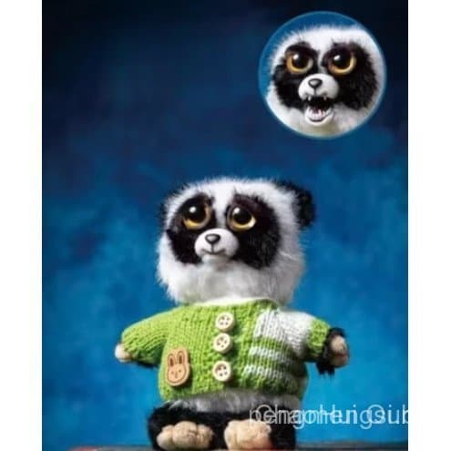 627 Brinquedo de Pelúcia Panda da Série de Pequenos Animais com Rostos Mutáveis