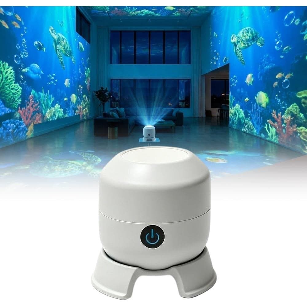Projetor de Luz LED Rotativo Dinâmico, 360 °   Projetor de Luz Noturna com Ondas Oceânicas Rotativas, Base de Projeção M