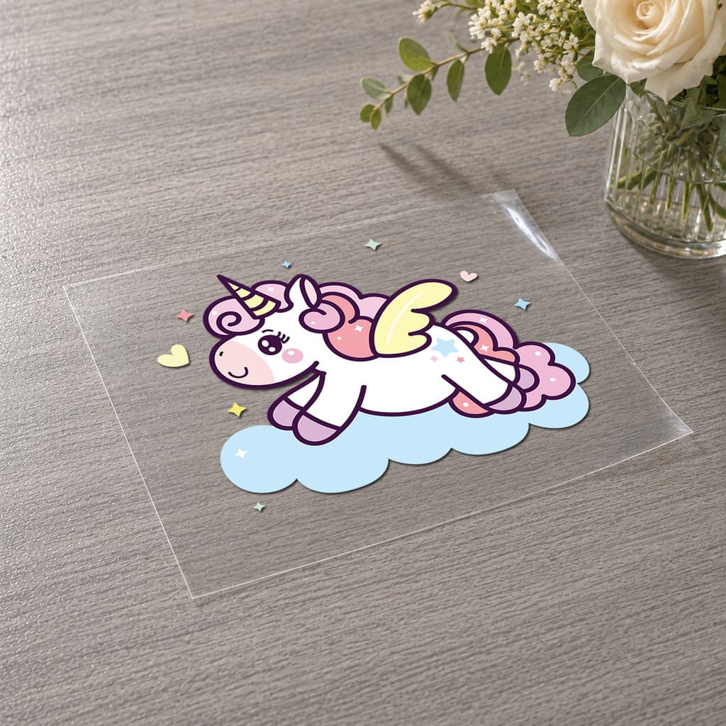 Bonito Unicórnio Impressão Fria Adesivos Lavável Moda Decorativos DIY Plástico Garrafas De Cerâmica Bagagem Tamanhos Dis
