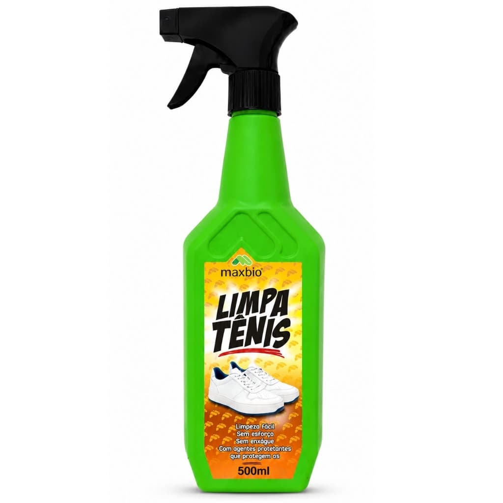 Limpa Tenis Maxbio 500ml Limpeza A Seco Spray Limpador De Calçados Facil Instantaneo Sapatos Novos Aspecto Limpo e Novo