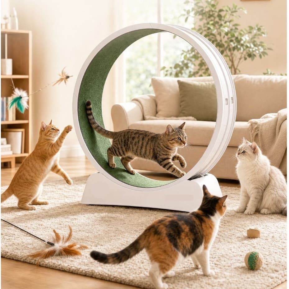 Roda de Exercício para Gatos Grande Silenciosa com Trava Brinquedo para Gato