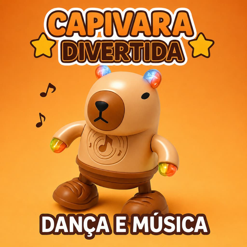 Brinquedo Capivara Musical com Luzes LED – Dança, Música e Diversão
