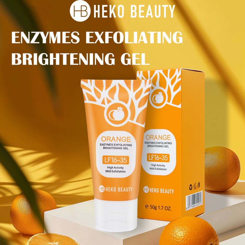 Gel esfoliante iluminador com enzima de laranja, suave, ativo, ácido de frutas, limpeza Facial, esfoliante, gel renovado