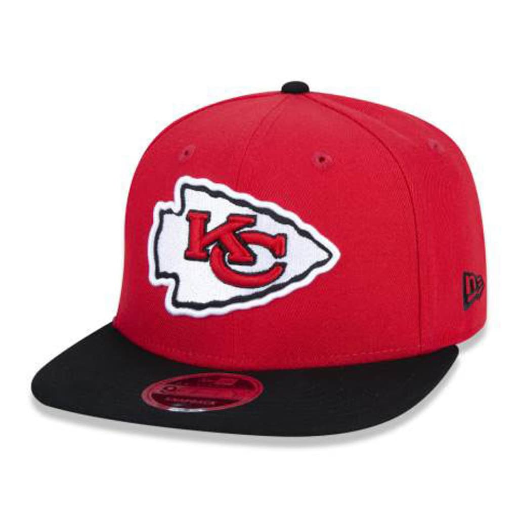 Boné New Era 9Fifty Kansas City Chiefs Aba Reta Vermelho e Preto - Unissex