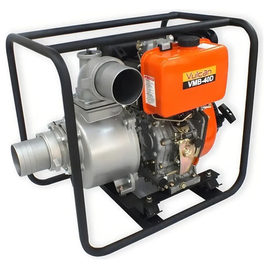 Motobomba Diesel 4 Pol 9hp Vulcan VMBE40D Partida Elétrica 406cc 64000 L/h Sucção 7m Agrícola Limpeza