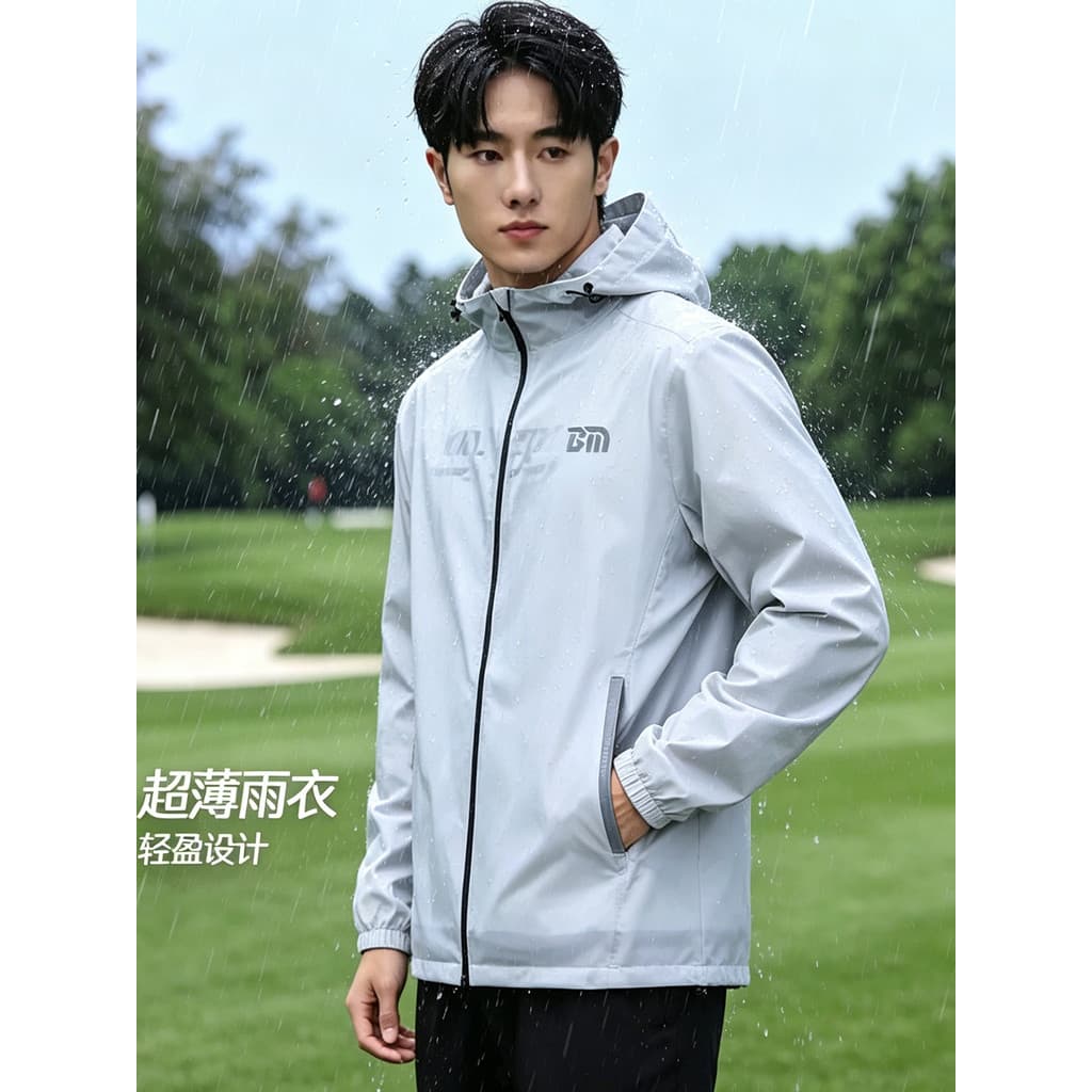 Nova capa de chuva de golfe dos homens esportes ao ar livre leve à prova de vento chuva com capuz capa de chuva de golfe